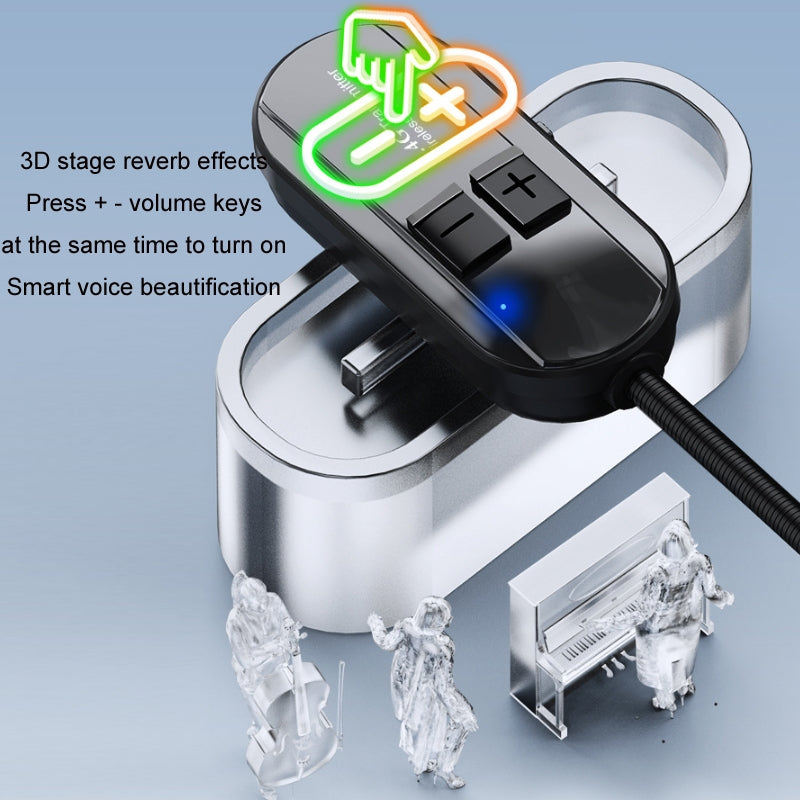 1 for 1 6.35mm Interface Wireless Head-Mounted Condenser Microphone Anti-Howling Loudspeaker