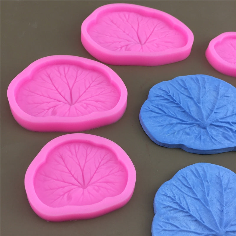 3pcs Lotus Leaf Silicone Epoxy Fondant Decoration Mold, Size: Small