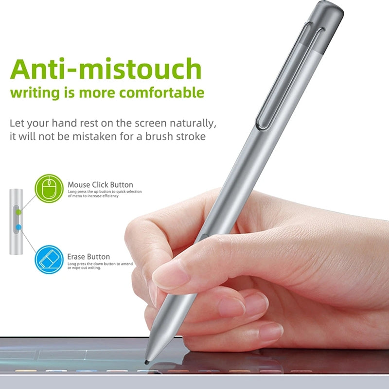 For Microsoft Surface 3 Pro 3/4/5/6/7/Book/Laptop/Go Pressure Touch Capacitance Pen(Black)