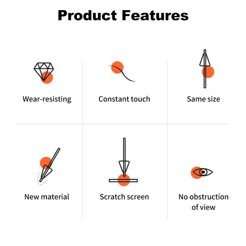 For Xiaomi Pad 6 / 6 Pro Tablet Stylus Replacement Tip Nib, Spec: Needle Transparent