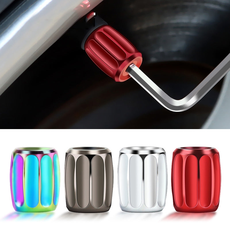 4pcs/set Metal Anti-theft Tyre Core Valve Personalised Conversion Cap, Color: Silver