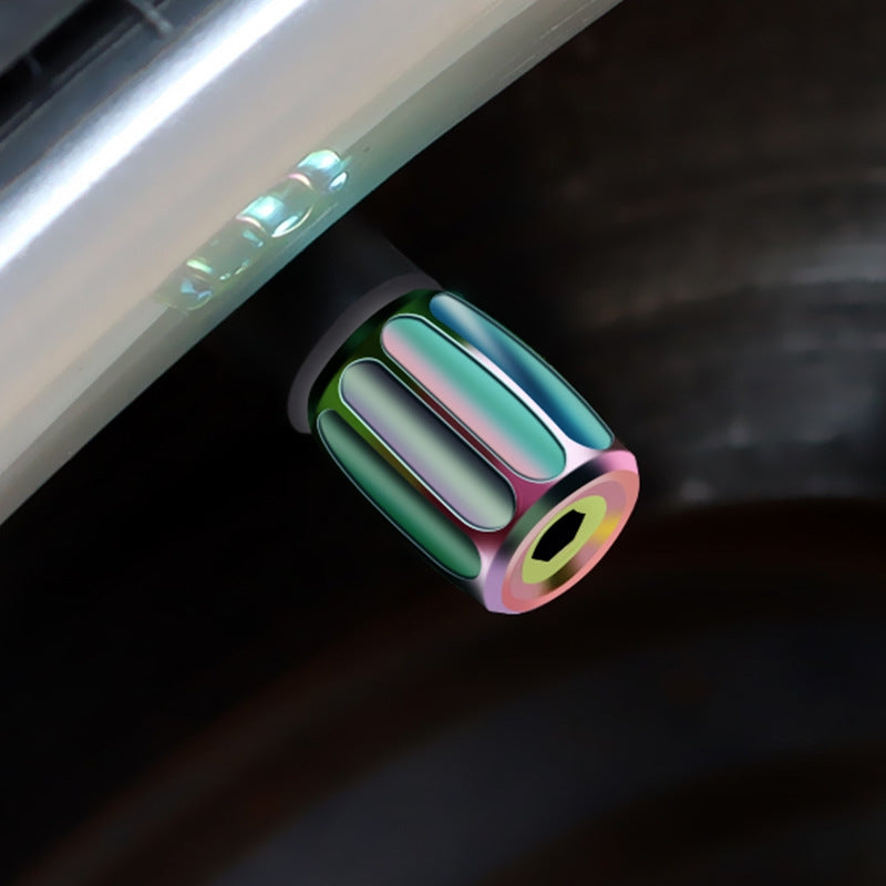 4pcs/set Metal Anti-theft Tyre Core Valve Personalised Conversion Cap, Color: Silver