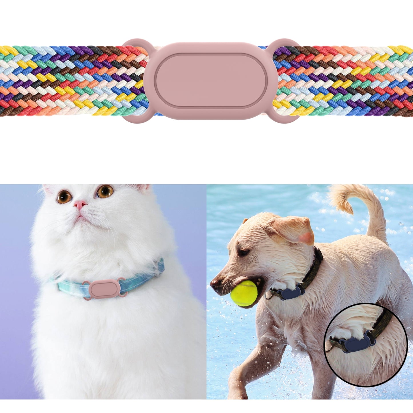 For Samsung Galaxy SmartTag 2 Pet Silicone Life Waterproof Protective Case(Deep Blue)