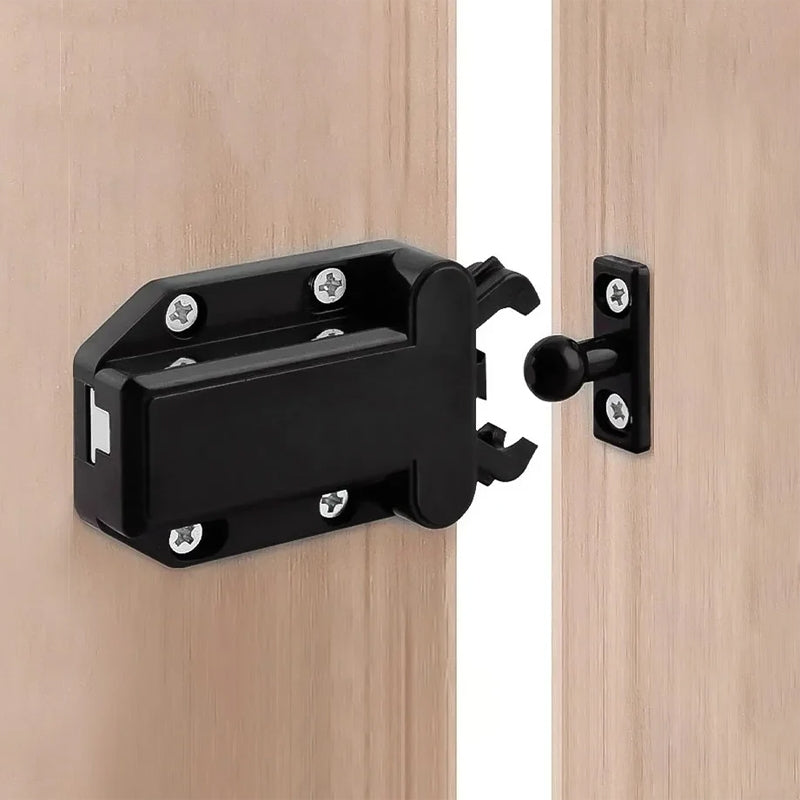 Bouncing Press Type Cabinet Door Catches Self Lock Hidden Drawer Cupboard Door Closer(Black)