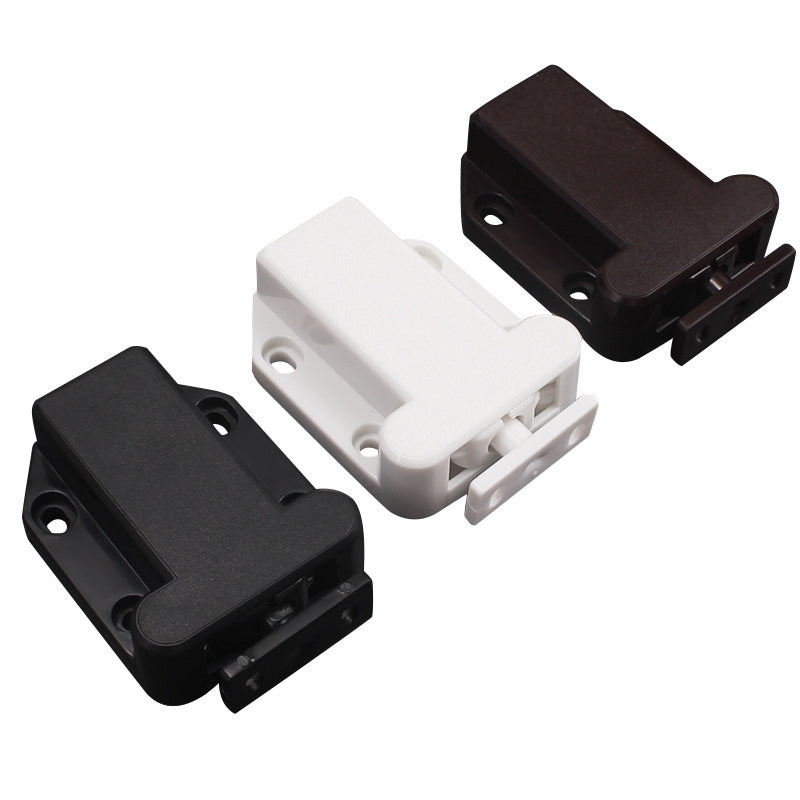 Bouncing Press Type Cabinet Door Catches Self Lock Hidden Drawer Cupboard Door Closer(Black)