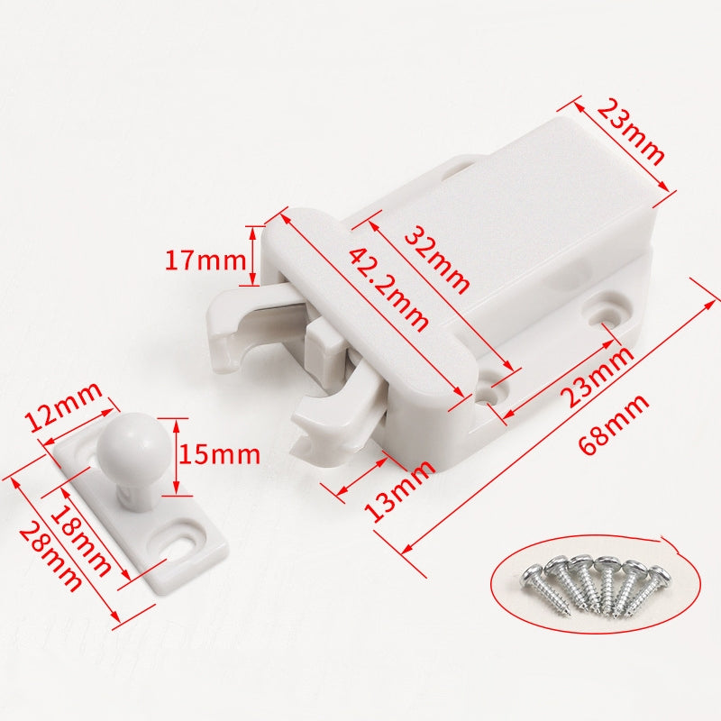 Bouncing Press Type Cabinet Door Catches Self Lock Hidden Drawer Cupboard Door Closer(Black)