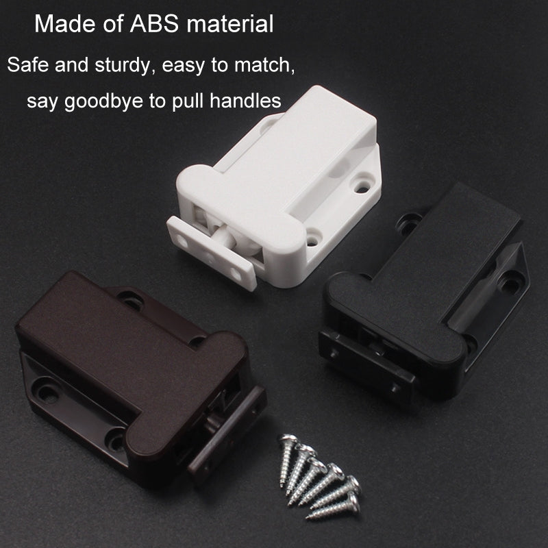 Bouncing Press Type Cabinet Door Catches Self Lock Hidden Drawer Cupboard Door Closer(Black)