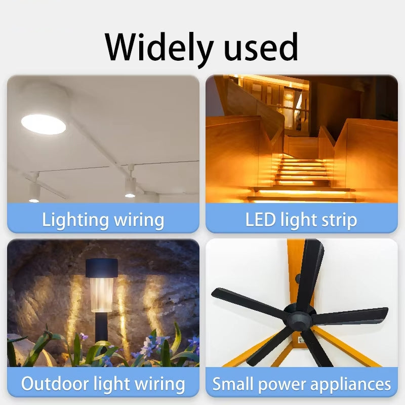 2pcs /Pack Stripping-free Thimble T-shaped Connector Downlight Wiring-free Connector(Black)