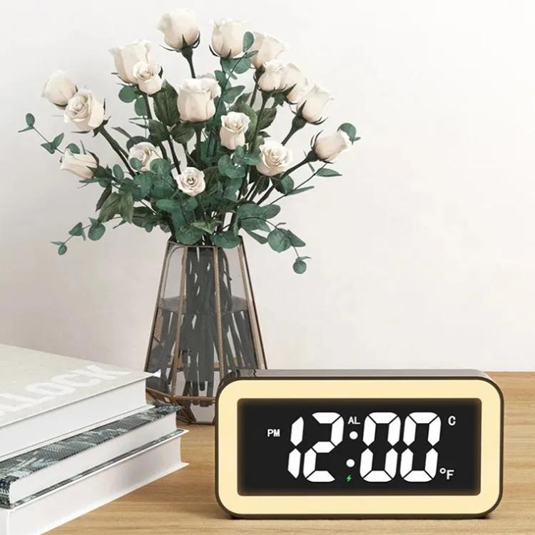 S281A LED Atmosphere Light Calendar / Temperature Display Clock With Wireless Charging Function(Black)