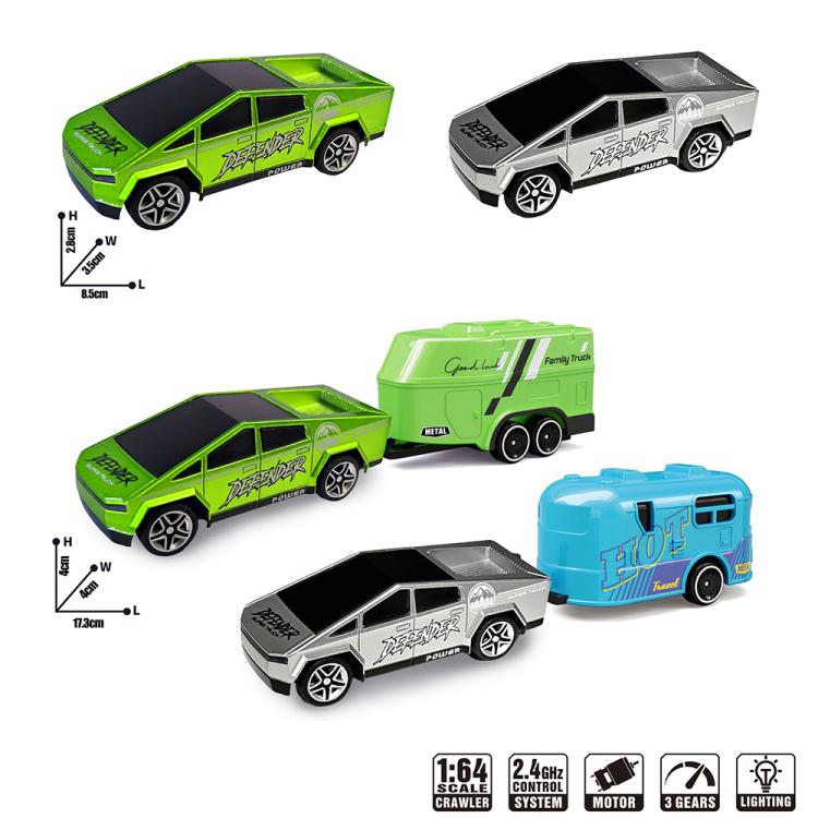 1:64 Mini Alloy 2.4Ghz Remote Control Car Children Rechargeable Model Car, Color: AO-5501E Green