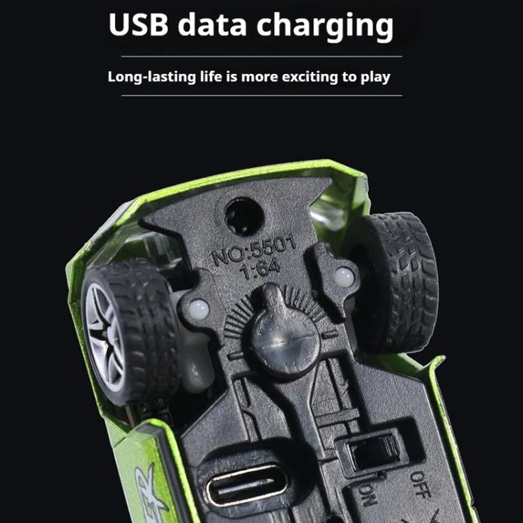 1:64 Mini Alloy 2.4Ghz Remote Control Car Children Rechargeable Model Car, Color: AO-5501E Green