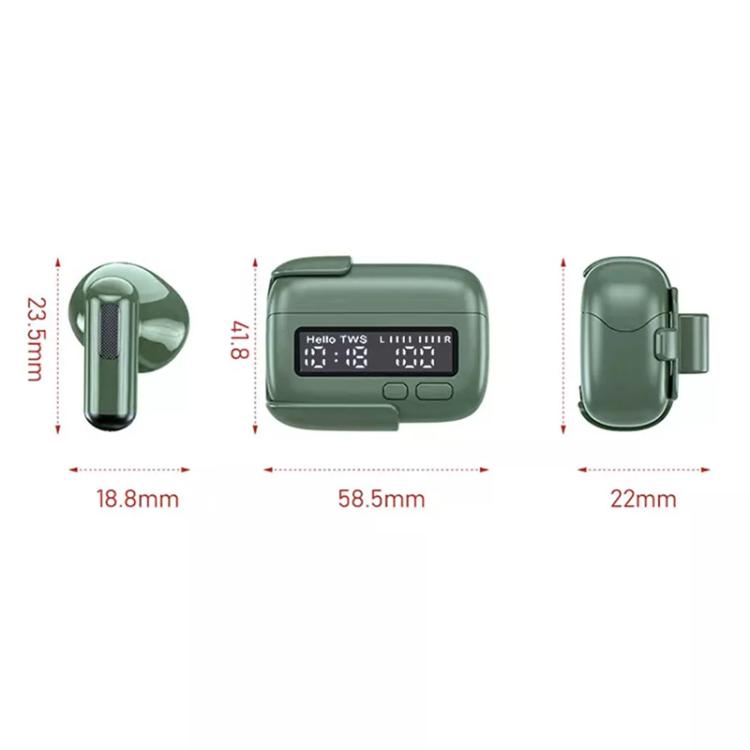 BPG Portable Wireless Bluetooth Earphones Unique Retro Trendy Digital Display Clock Noise Canceling Earphones(Gray)