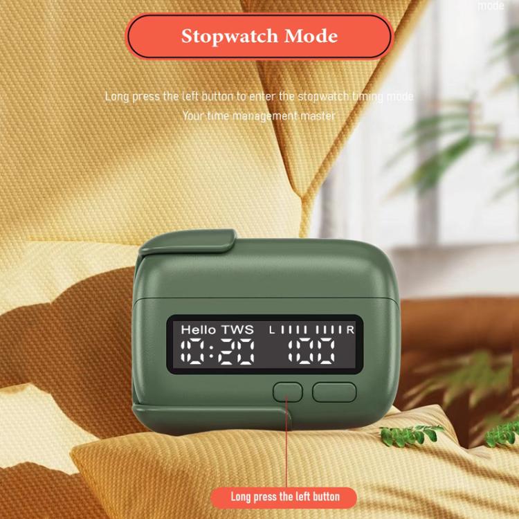 BPG Portable Wireless Bluetooth Earphones Unique Retro Trendy Digital Display Clock Noise Canceling Earphones(Gray)