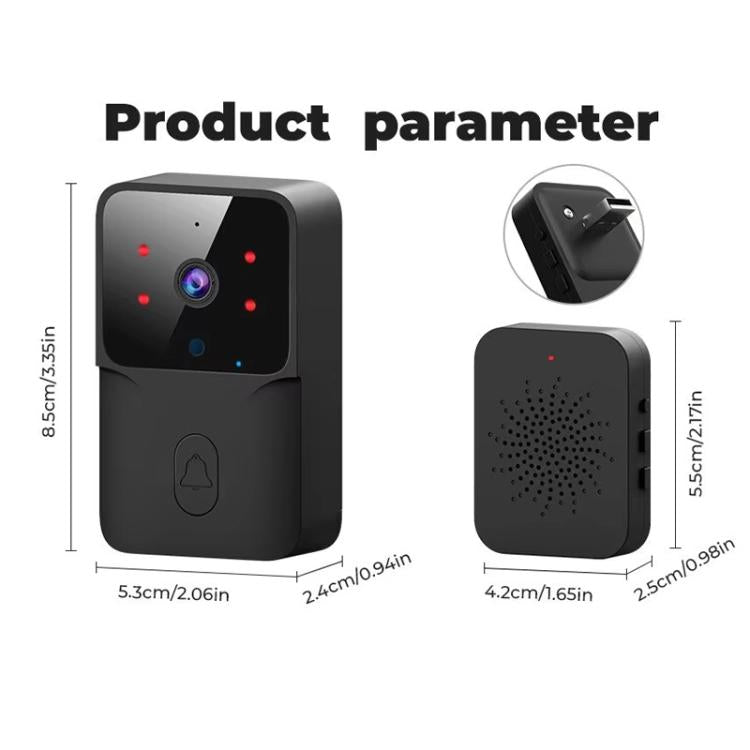 M8 WiFi Video Doorbell Supports Tuya APP Remote HD Night Vision Voice Intercom(Black)