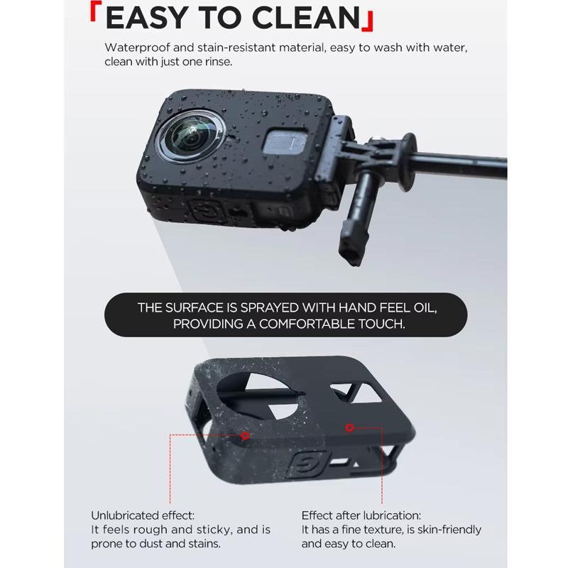 For DJI Osmo 360 CYNOVA Silicone Case Anti-Scratch Shockproof Full Body Protective Cover(Black)