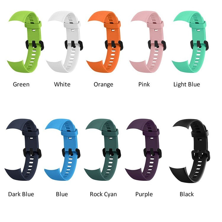 Silicone Bracelet Strap Watch Strap Adjustable Wristband Replacement for Honor Band 5 - Pink