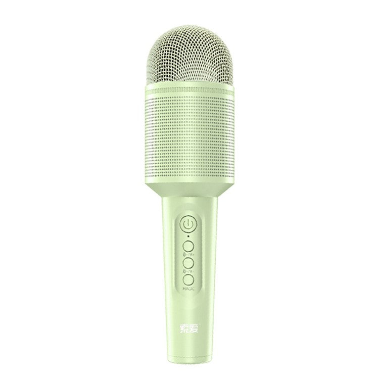 SOAIY MC8 Wireless Karaoke Microphone Bluetooth Speaker Handheld Singing Recording Mic - Green