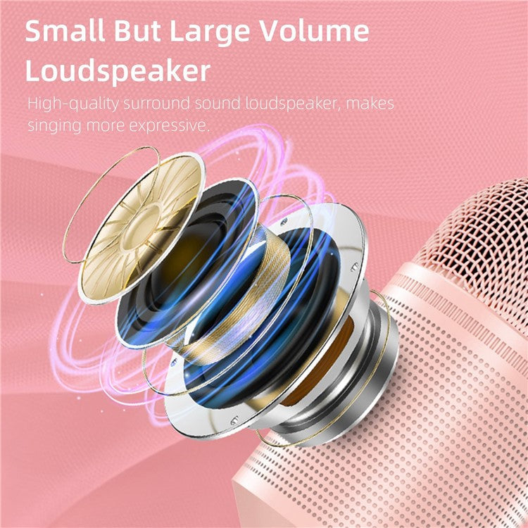 SOAIY MC8 Wireless Karaoke Microphone Bluetooth Speaker Handheld Singing Recording Mic - Green