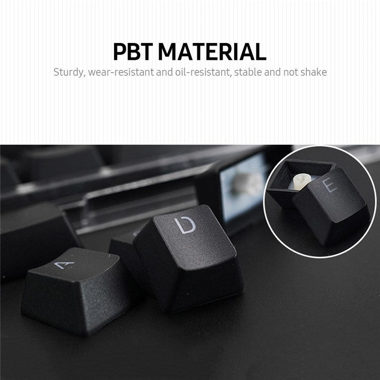 For Mechanical Keyboard 104 Keys Injection Molding PBT Keycap Set - Black