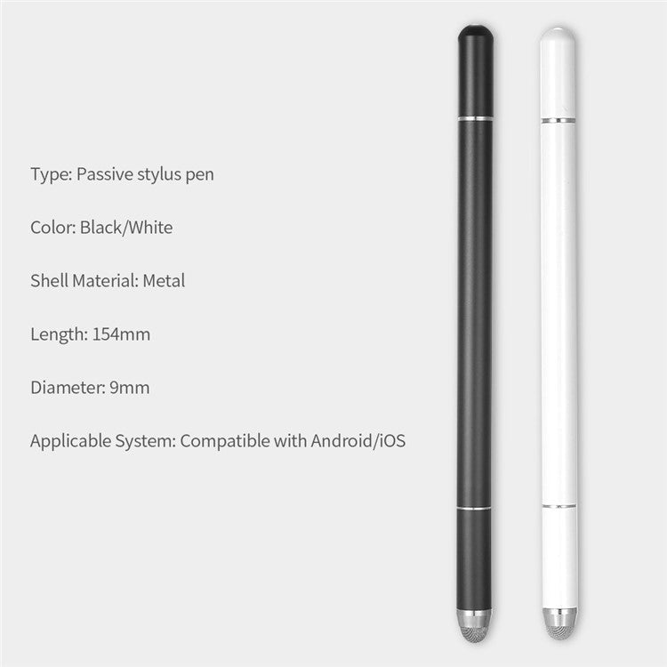 Universal Passive Stylus Pen Capacitive Pen Sensitive Touch Smooth Writing for Android iOS Systems - White