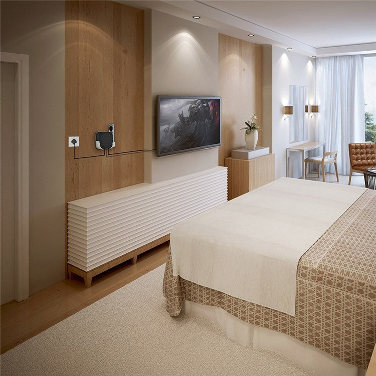 For Apple TV2/3/4/5/6 Wall-mounted Set-top Box Stand with Remote Control Protective Case - Black+Blue