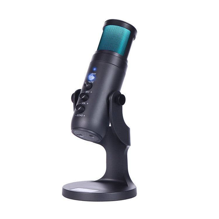 Desktop Mini Condenser Microphone RGB Microphone with Stand for Streaming Podcasting Instrument Recording