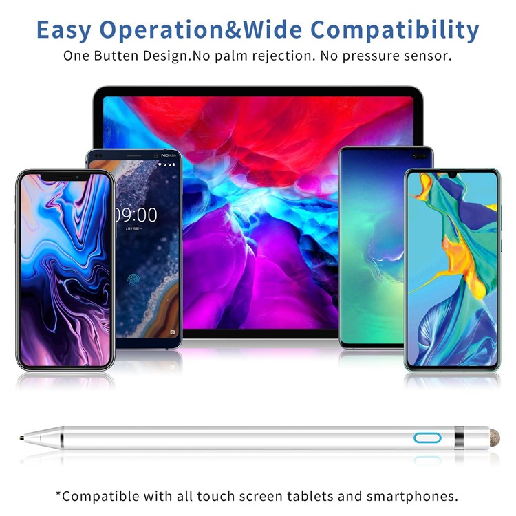 Active Stylus Pen Compatible for Apple iPad Android iOS Rechargeable Capacitive Digital Stylus for Touch Screen Devices