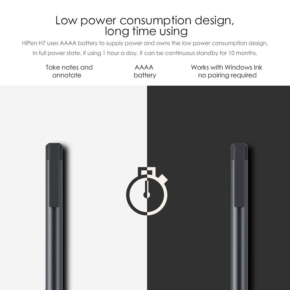 CHUWI HiPen H7 4096 Pressure Levels Sensitivity Metal Body Stylus Pen for Surpad / UBOOK X / Ubook Pro / New UBOOK / New Hi10 X / Hi10 XR / Hi10 Go (WMC0436, WMC0389, WMC0273, WMC0372, WMC0374, WMC7273, WMC0409, WMC1410)(Dark Gray)
