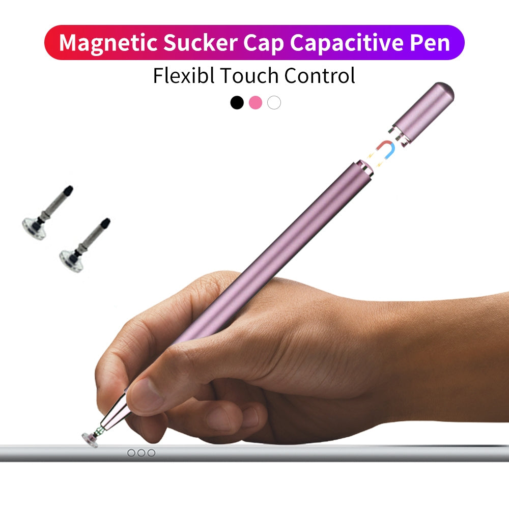 JD01 Universal Magnetic Pen Cap + Disc + Spare Pen Head Stylus Pen for Smart Tablets and Mobile Phones(Black)