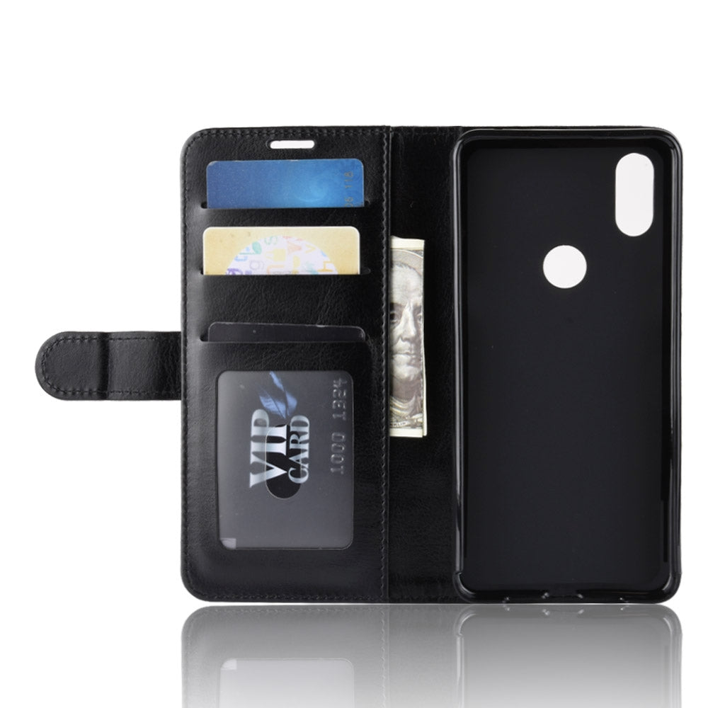 R64 Texture Single Fold Horizontal Flip Leather Case for Xiaomi Mi Mix 3, with Holder & Card Slots & Wallet (Black)