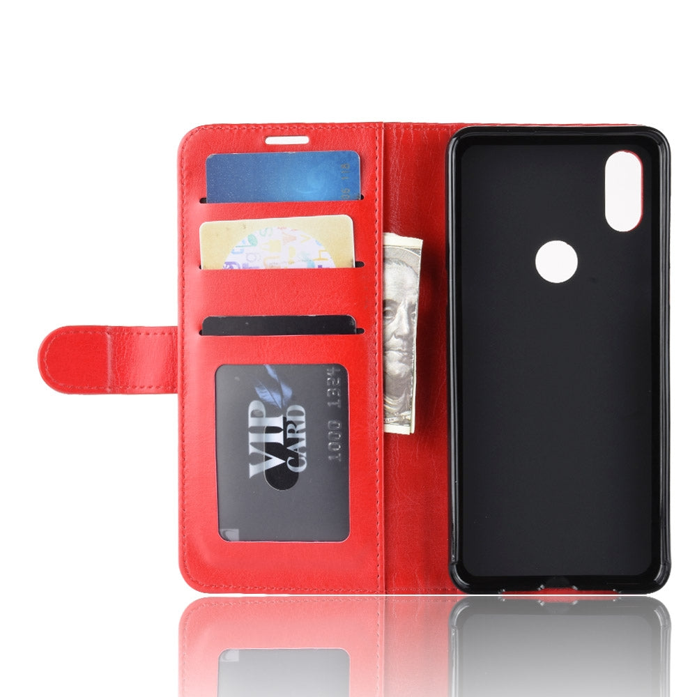 R64 Texture Single Fold Horizontal Flip Leather Case for Xiaomi Mi Mix 3, with Holder & Card Slots & Wallet (Red)
