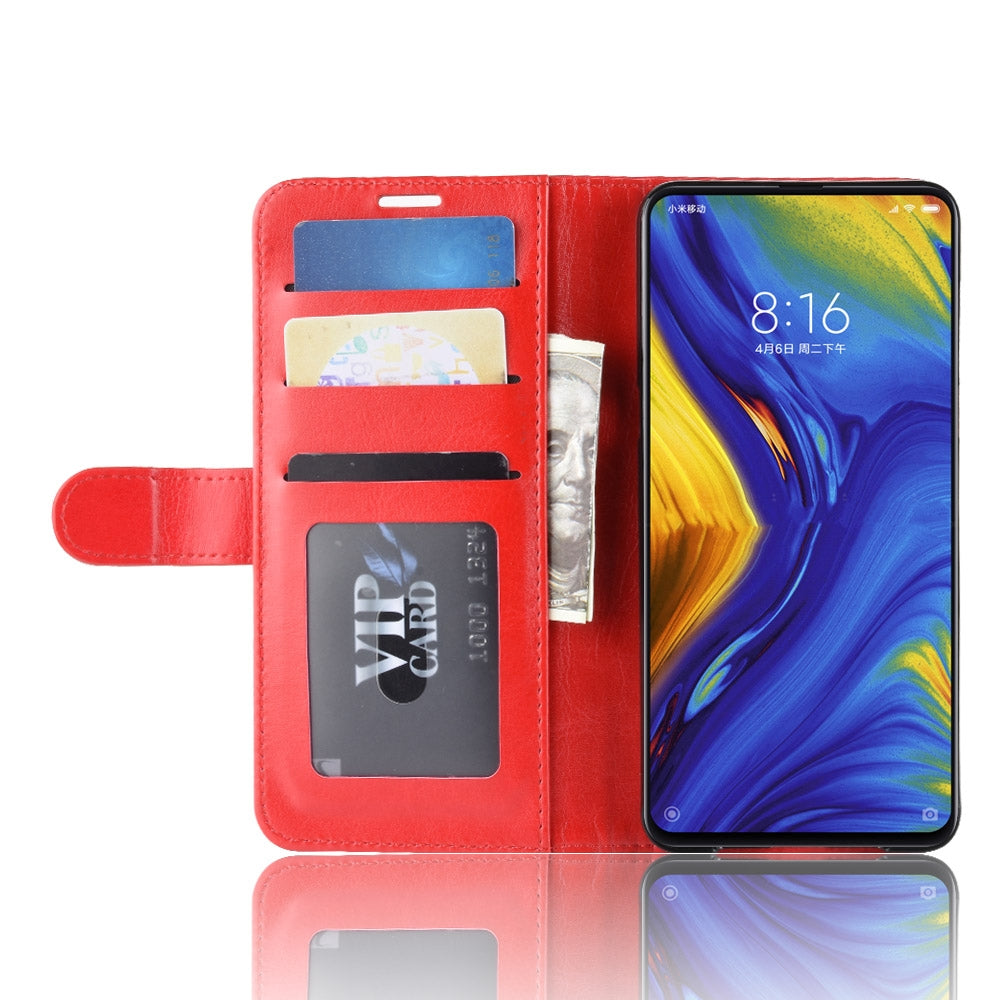 R64 Texture Single Fold Horizontal Flip Leather Case for Xiaomi Mi Mix 3, with Holder & Card Slots & Wallet (Red)