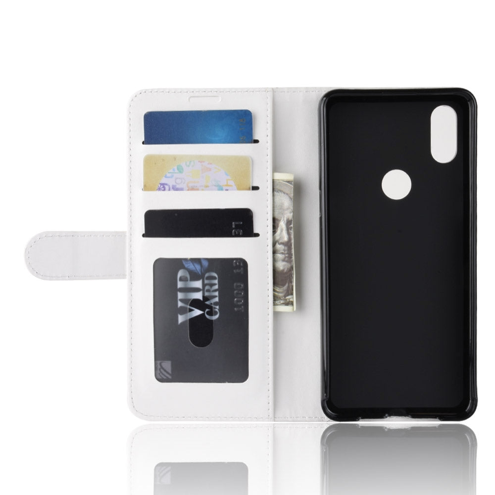 R64 Texture Single Fold Horizontal Flip Leather Case for Xiaomi Mi Mix 3, with Holder & Card Slots & Wallet (White)