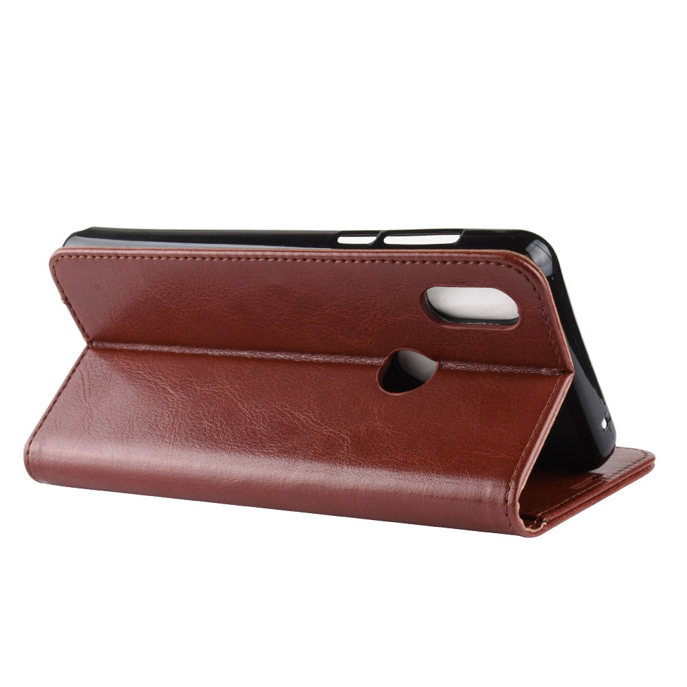 R64 Texture Single Fold Horizontal Flip Leather Case for Xiaomi Mi Mix 3, with Holder & Card Slots & Wallet (Brown)