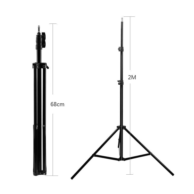 68cm-200cm Height Professional Photography Aluminum Lighting Stand for Studio Flash Light (Black)