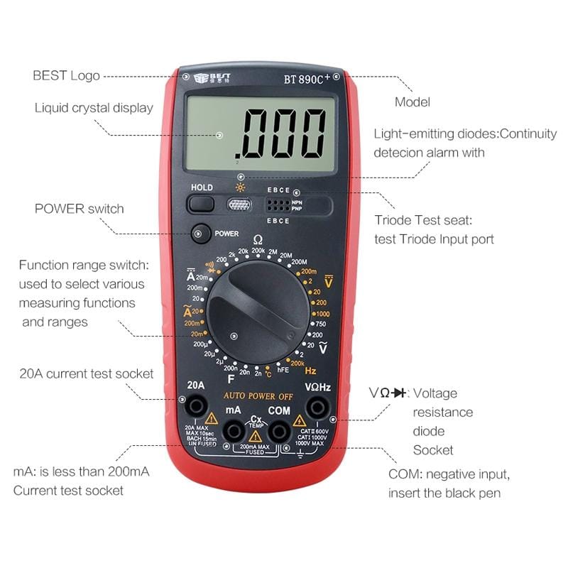 BEST-890C+ Multifunction Digital Multimeter