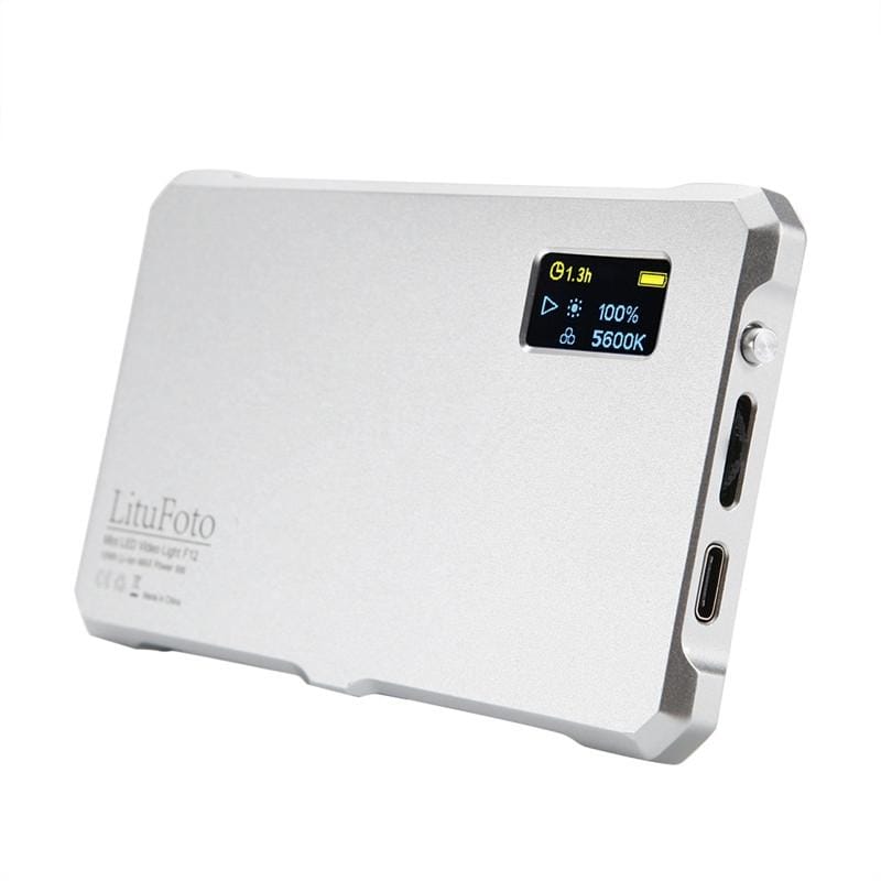 F12 Pocket 112 LEDs 1080LUX Professional Vlogging Photography Video & Photo Studio Light with OLED Display for Canon / Nikon DSLR Cameras (White)