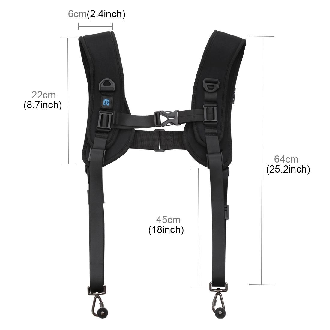 PULUZ 2 in 1 Multi-functional Bundle Waistband Strap + Double Shoulders Strap Kits with Hook for SLR / DSLR Cameras