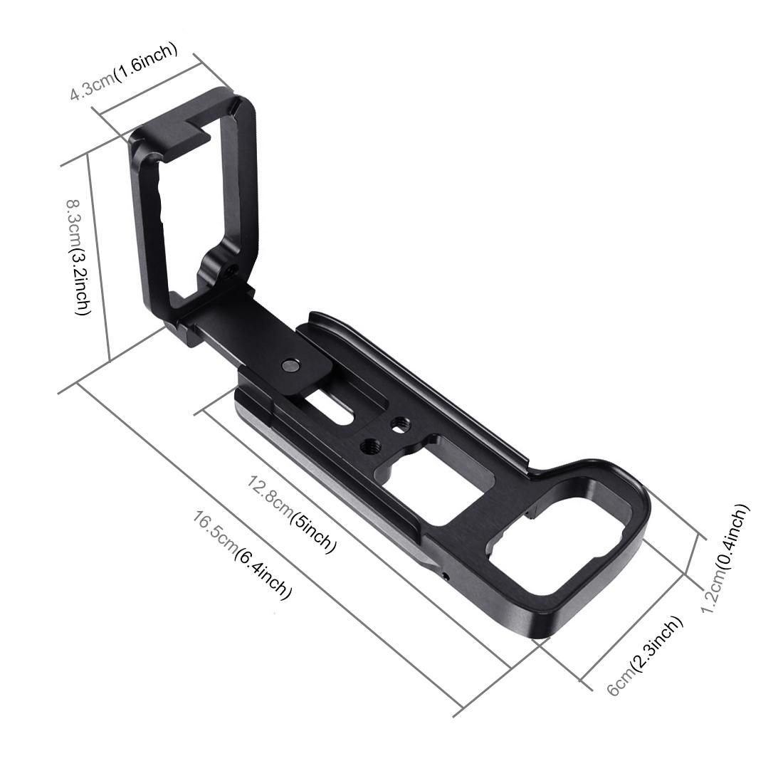 PULUZ 1/4 inch Vertical Shoot Quick Release L Plate Bracket Base Holder for Sony A9 / A7 III/ A7R III (Black)