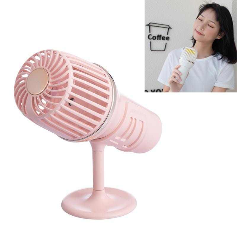 Simple Microphone USB Handheld Spray Moisturizing Fan (Pink)