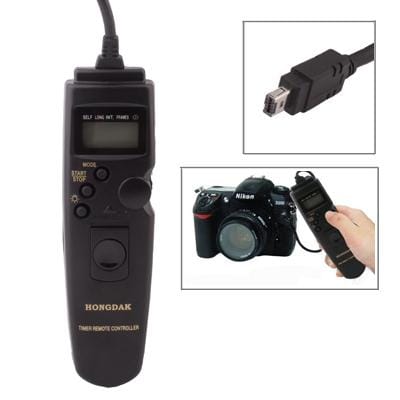 LCD Display Timer Remote Cord for Nikon D90 / D3100 / D3200 / D5000 / D7000 / D7100 (Black)