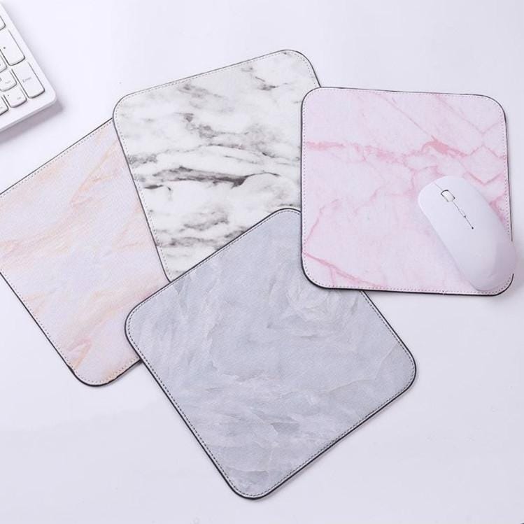 Office Desk Mat Marble Pattern Desk Organizer School Supplies Mouse Desk Tools (Grey White)