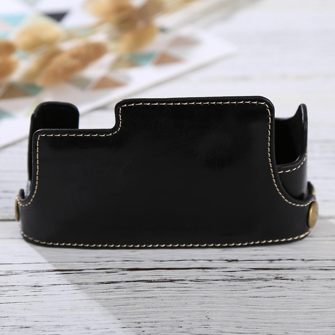1/4 inch Thread PU Leather Camera Half Case Base for FUJIFILM X-E3 (Black)