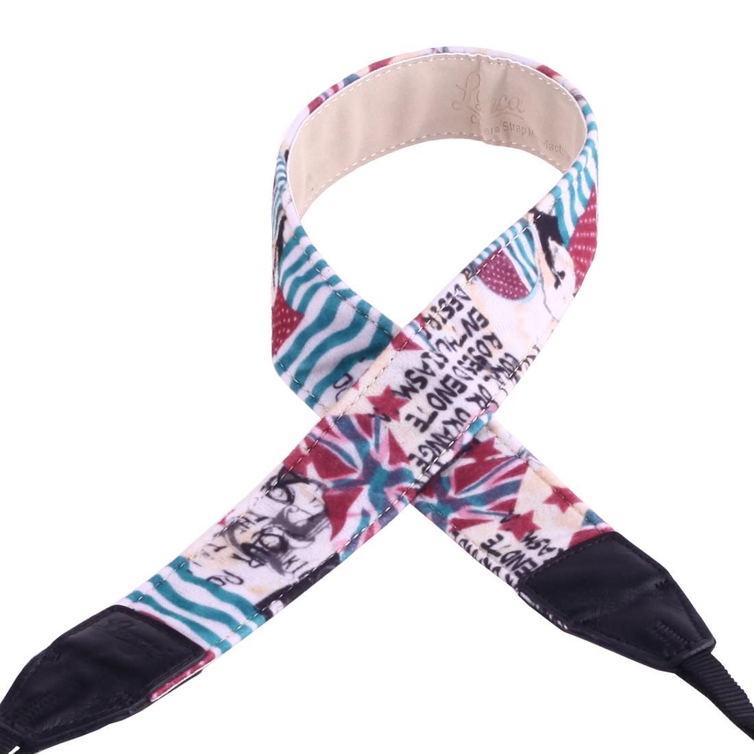 LYNCA LH-07 British Style Series Red Blue Flags Pattern Universal Genuine Leather Shoulder Neck Strap Camera Strap for Nikon / Canon / Sony / Panasonic / SLR DSLR ILDC (Style3)