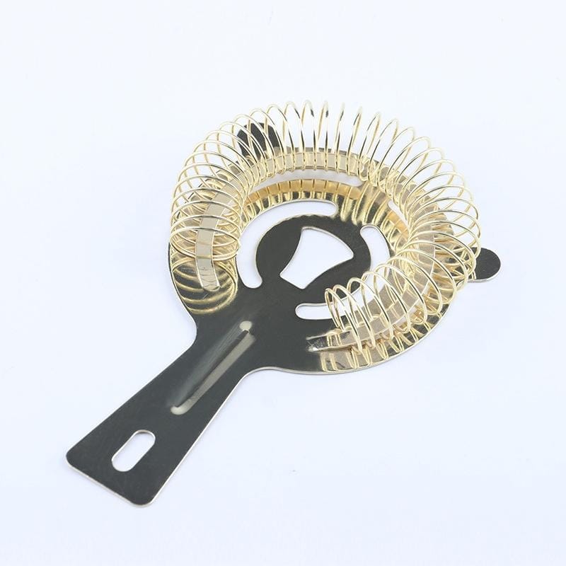Stainless Steel Ice Filter Cat Shaped Handle Ice Separator Cocktail Bartending Tools (Gold)