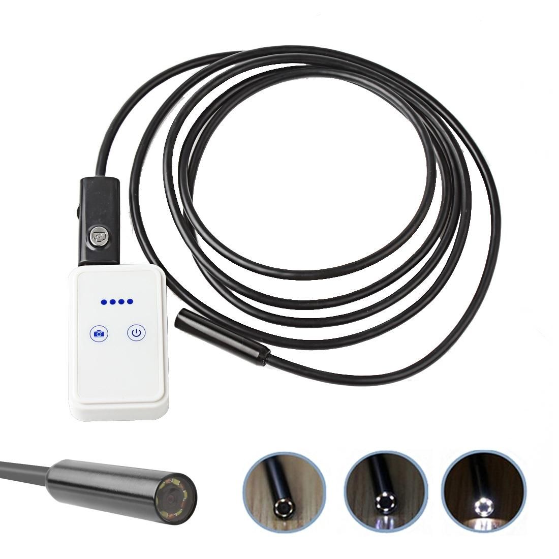 1.0MP HD Camera 30m Wireless Distance WiFi Endoscope Snake Tube Inspection Camera with 6 LED for Android & iOS Phones & Tablet PC & Laptop, Waterproof IP67, Length: 2m, Lens Diameter: 9mm