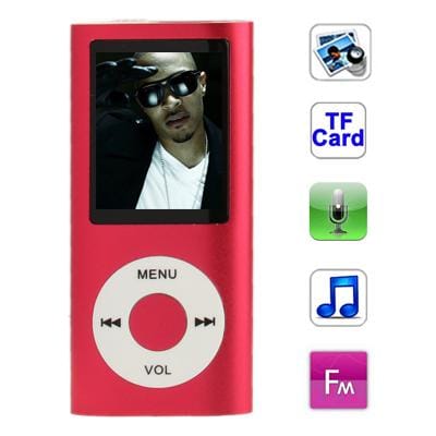 1.8 inch TFT Screen Metal MP4 Player with TF Card Slot, Support Recorder, FM Radio, E-Book and Calendar (Red)