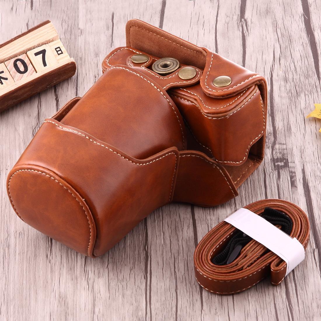 Full Body Camera PU Leather Case Bag with Strap for Canon EOS M3 (Brown)