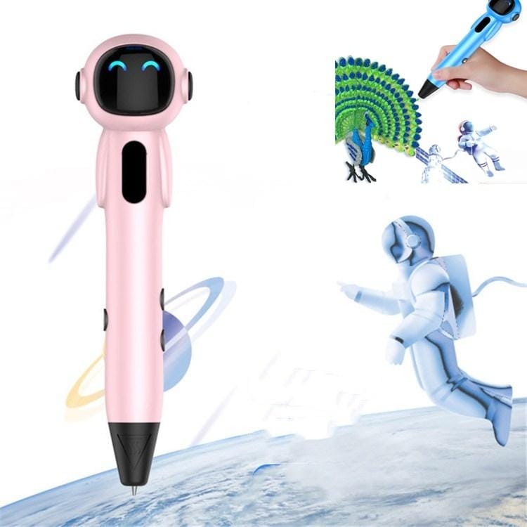 Astronaut 3D Printing Pen Low Temperature Intelligent Wireless Stereo Graffiti Painting Children 3D Brush, Battery Capacity:500 mAH (Pink)