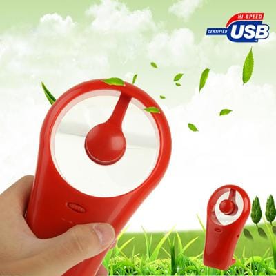 Ultra-quiet Mini USB / Battery Fan with Stand, HH-U517 (Red)